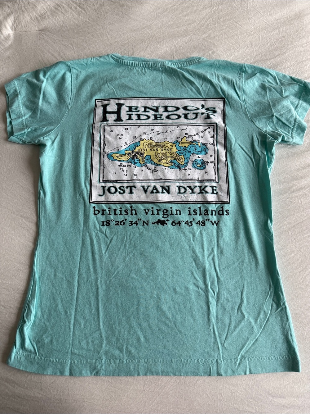 Hendo's Hideout Jost Van Dyke Graphic Tee - Seafoam